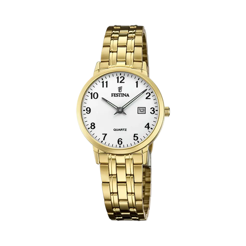 Festina Classic damklocka vit/guld, metallband - F20514/1