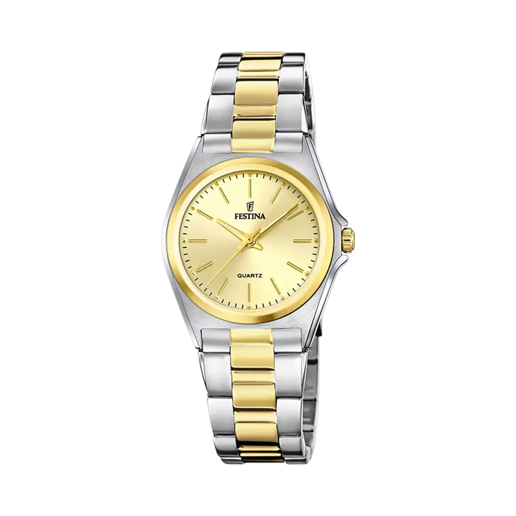Festina Classic damklocka guld/bicolor, metallband - F20556/3