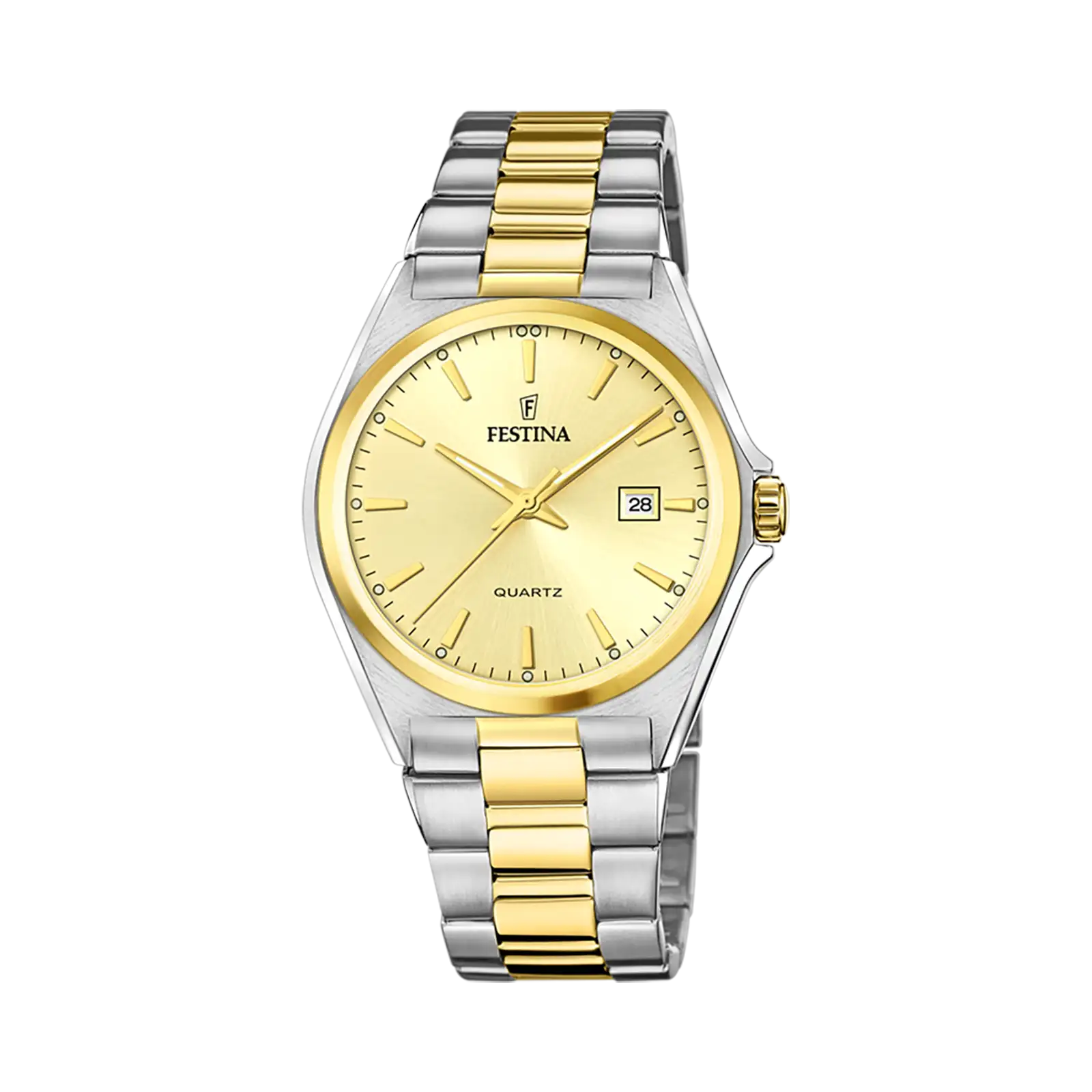 Festina Classic herrklocka guld/bicolor, metallband - F20554/3
