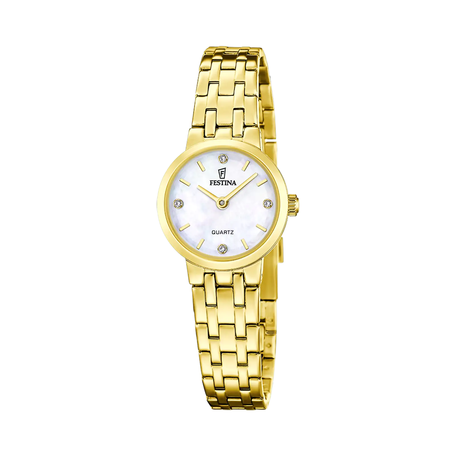 Festina Mademoiselle damklocka pärlemor/guld, metallband - F20748/1