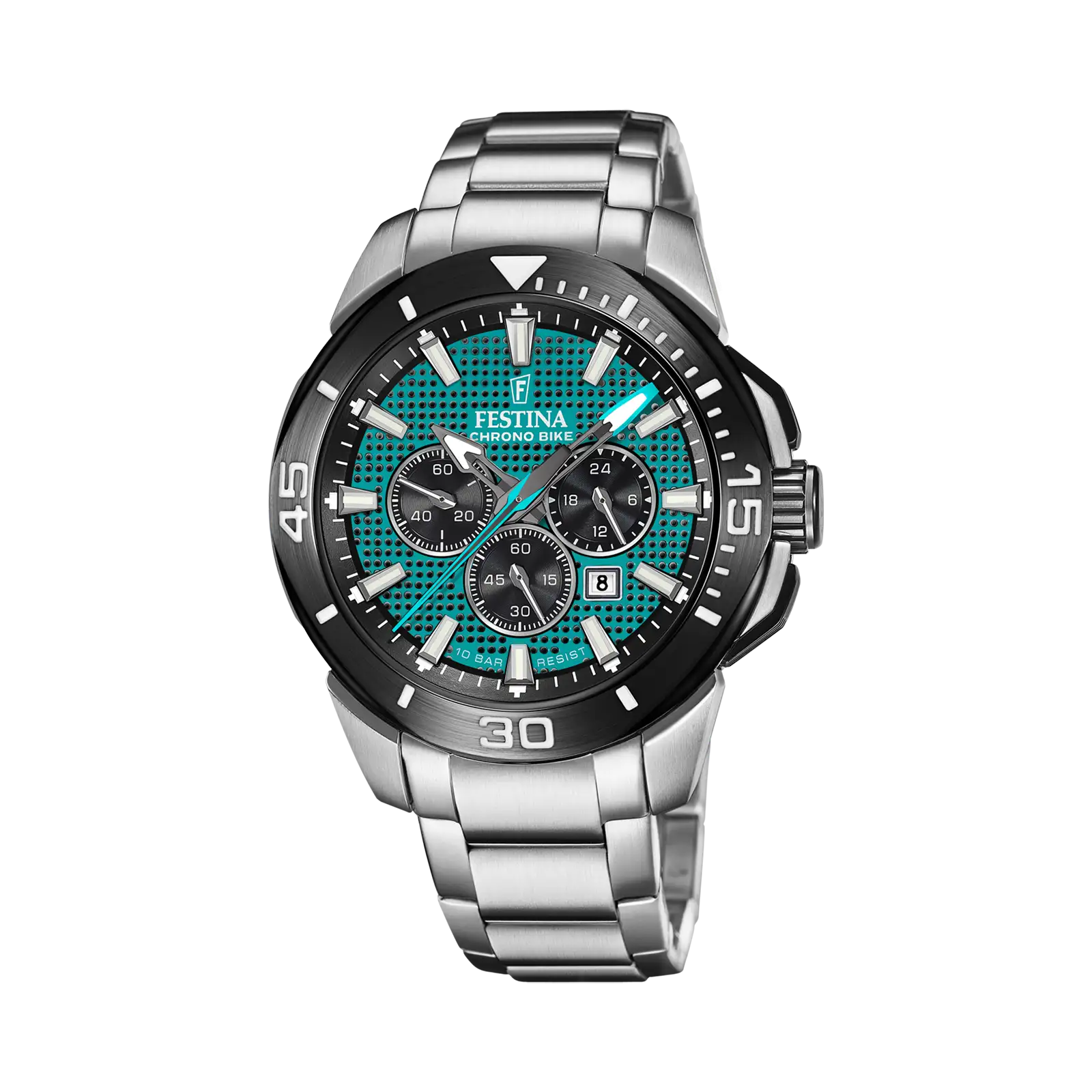 Festina Chrono Bike herrklocka grön/stål, metallband - F20641/3