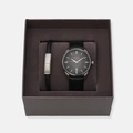 Moretime herrklocka svart/stål, läderband - MG1313-237