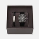 Moretime herrklocka svart/stål, läderband - MG1313-237