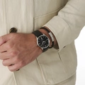 Moretime herrklocka svart/stål, läderband - MG1313-237