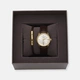 Moretime damklocka silver/guld, läderband - MG1328-636