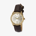 Moretime damklocka silver/guld, läderband - MG1328-636