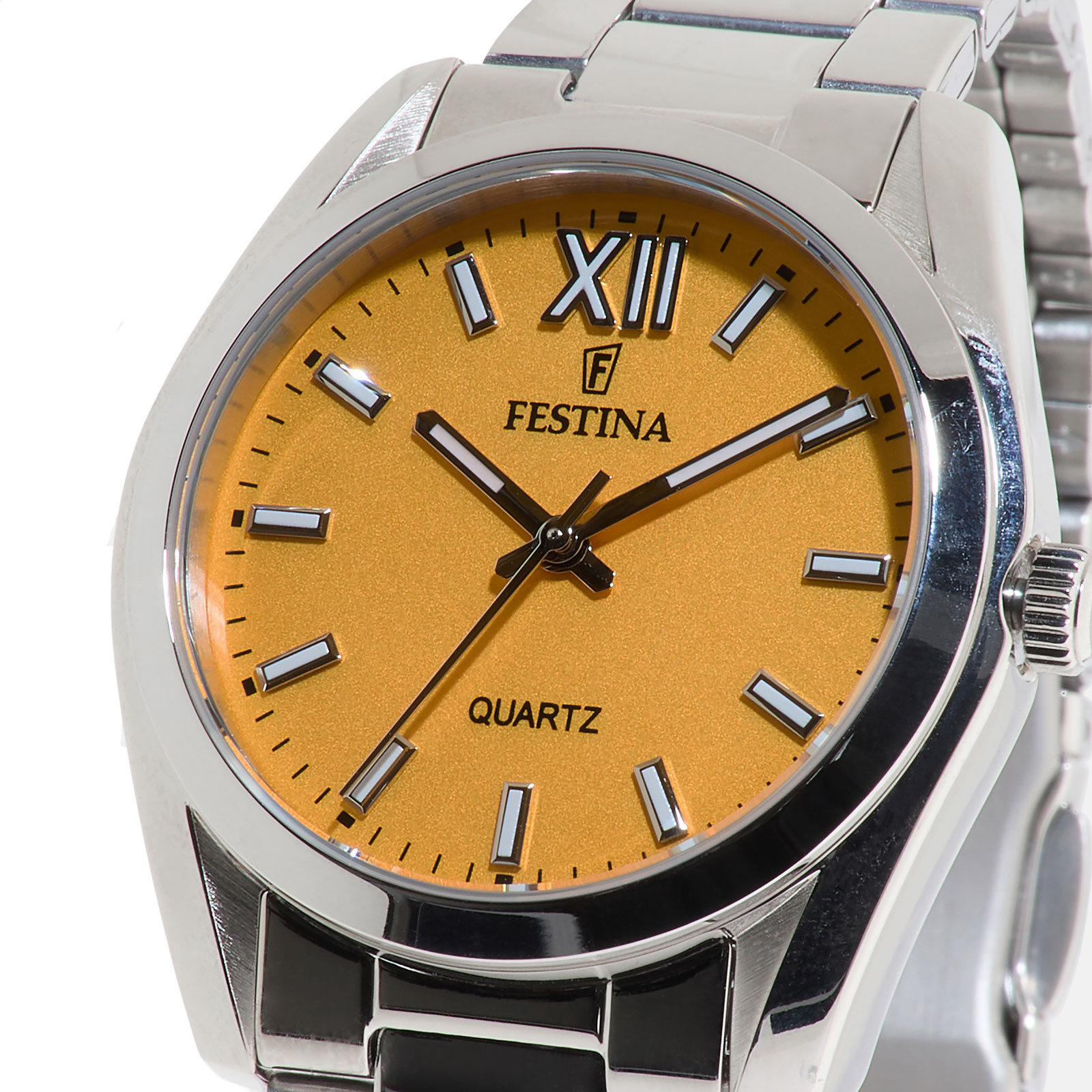Festina Boyfriend damklocka gul/stål, metallband - F20622/G
