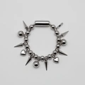 Armband stål, kularmband med kulor, hjärtan, spikes - 20,5 cm