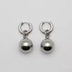 Örhängen stål, creol med stor kula - 20 mm