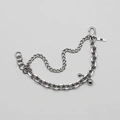 Armband stål, dubbelkedja med kulor, berlock - 16+4 cm