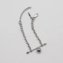 Armband stål, skivstång med spikes och boll - 16+4 cm