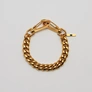 Armband i guldpläterat stål, pansarlänk med hake - 10 mm x 20 cm