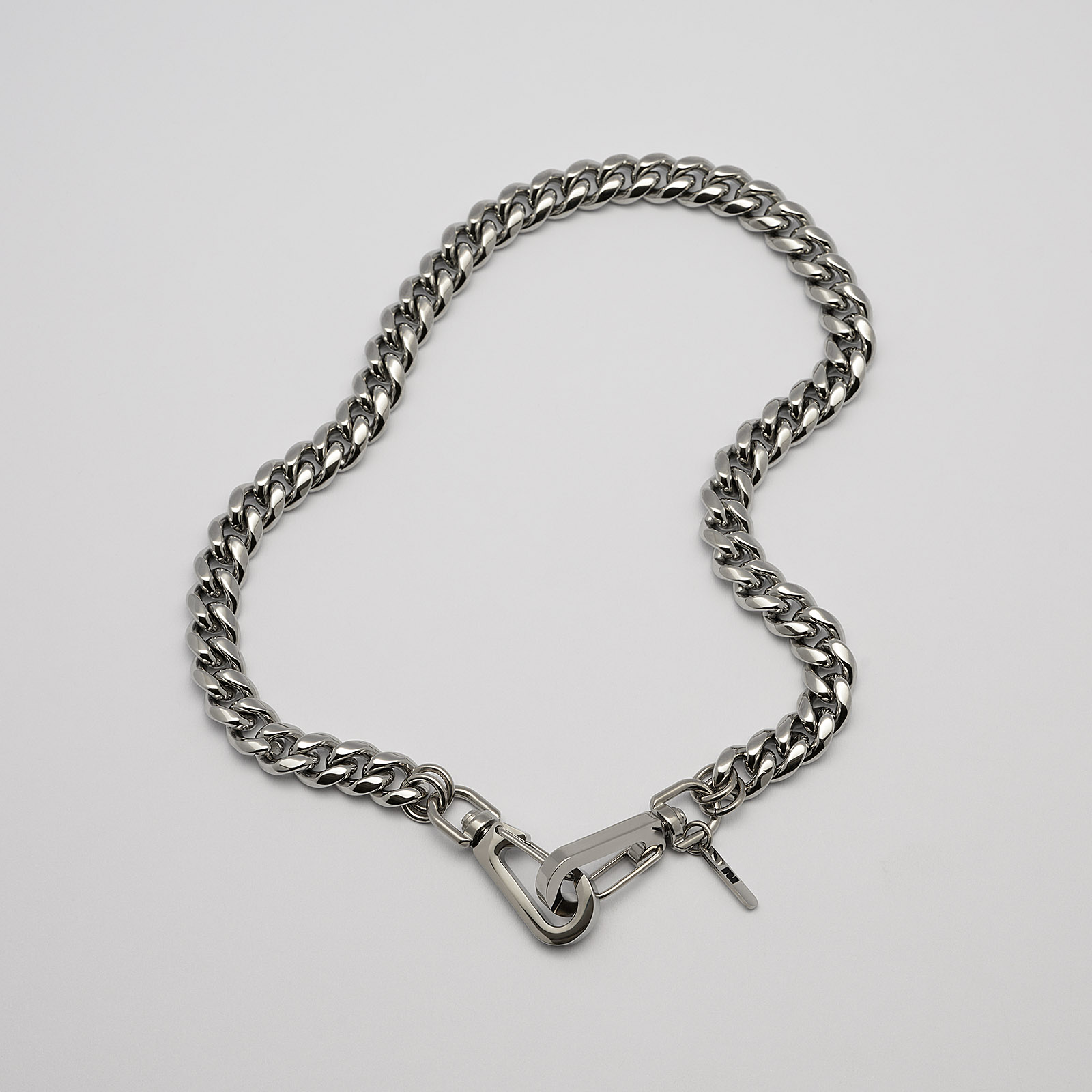 Halsband i stål, pansarlänk med hake - 10 mm