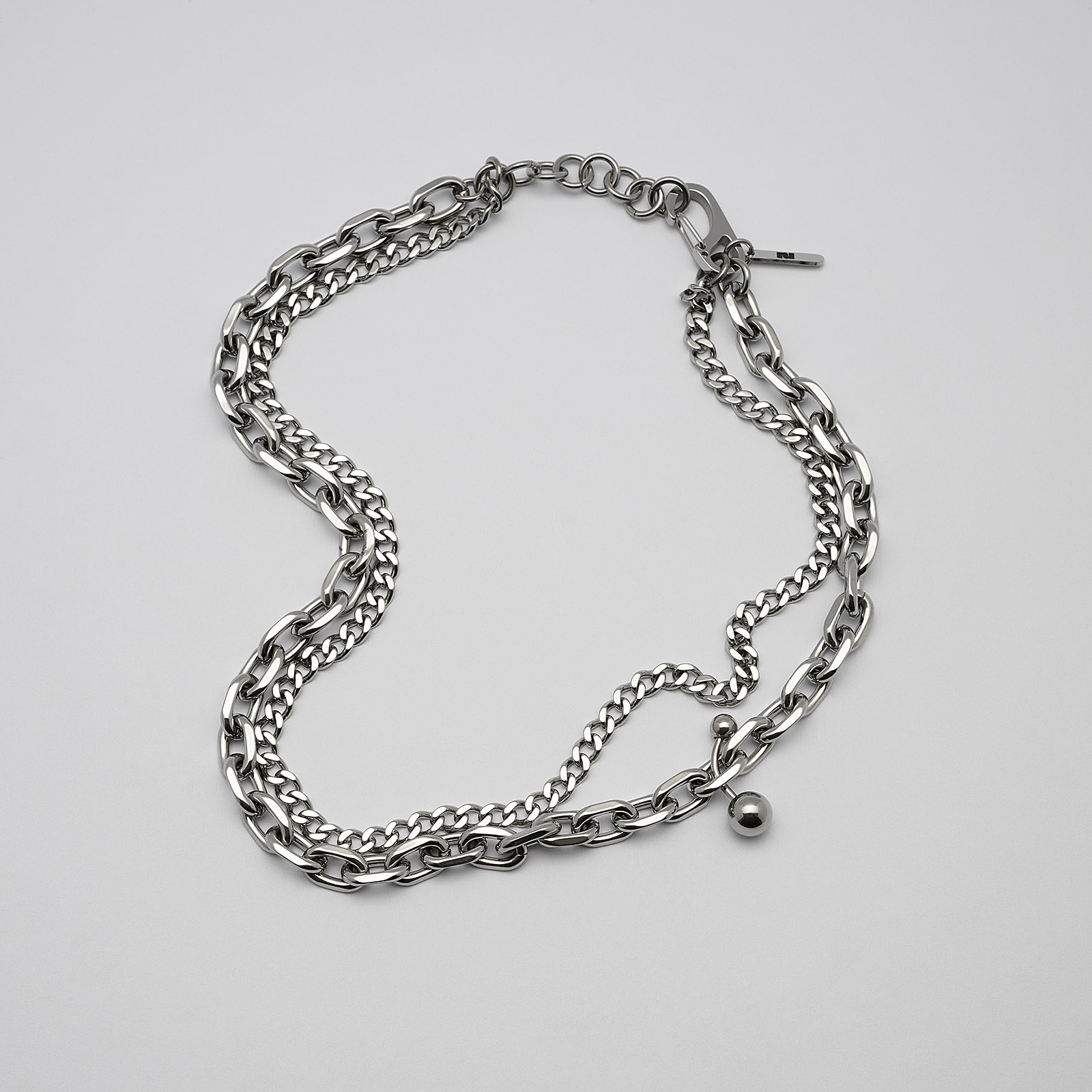 Halsband i stål, ankare/pansar - 82+4 cm