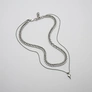 Halsband i stål, dubbelkedja med pil- 50/57+5 cm