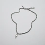 Halsband i stål, kedja med hjärta - 5 mm x 40+5 cm