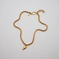 Halsband i guldpläterat stål, kedja hjärta - 5 mm x 40+5 cm