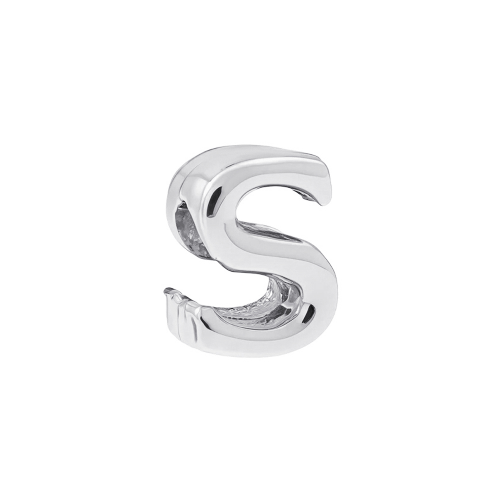 Silverfärgad armbandsberlock, bokstav S