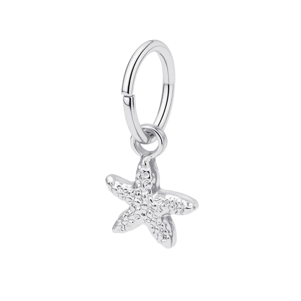 Silverfärgad armbandsberlock,  sjöstjärna