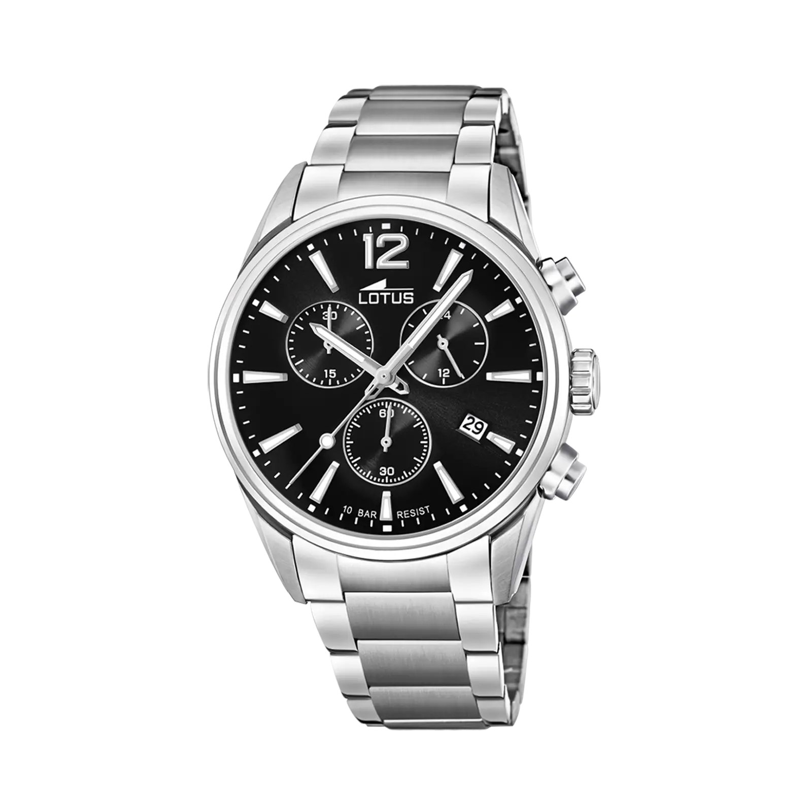 Lotus herrklocka - kronograf, stål/svart, 42 mm