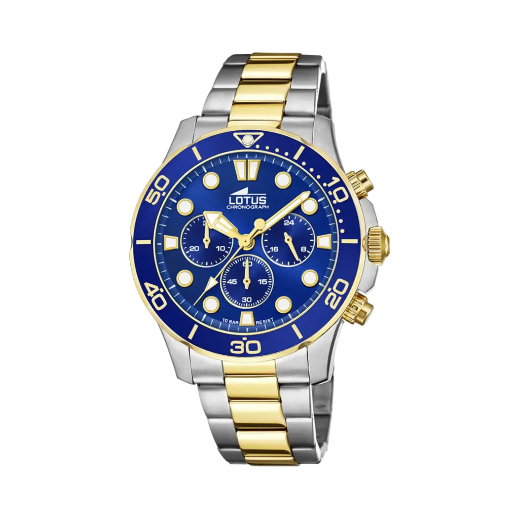 Lotus herrklocka - kronograf, bicolor/blå, 44,5 mm