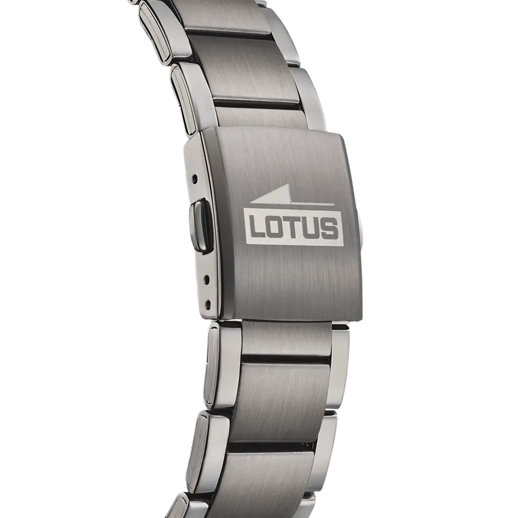 Lotus herrklocka -  metallband, stål/svart, 42 mm