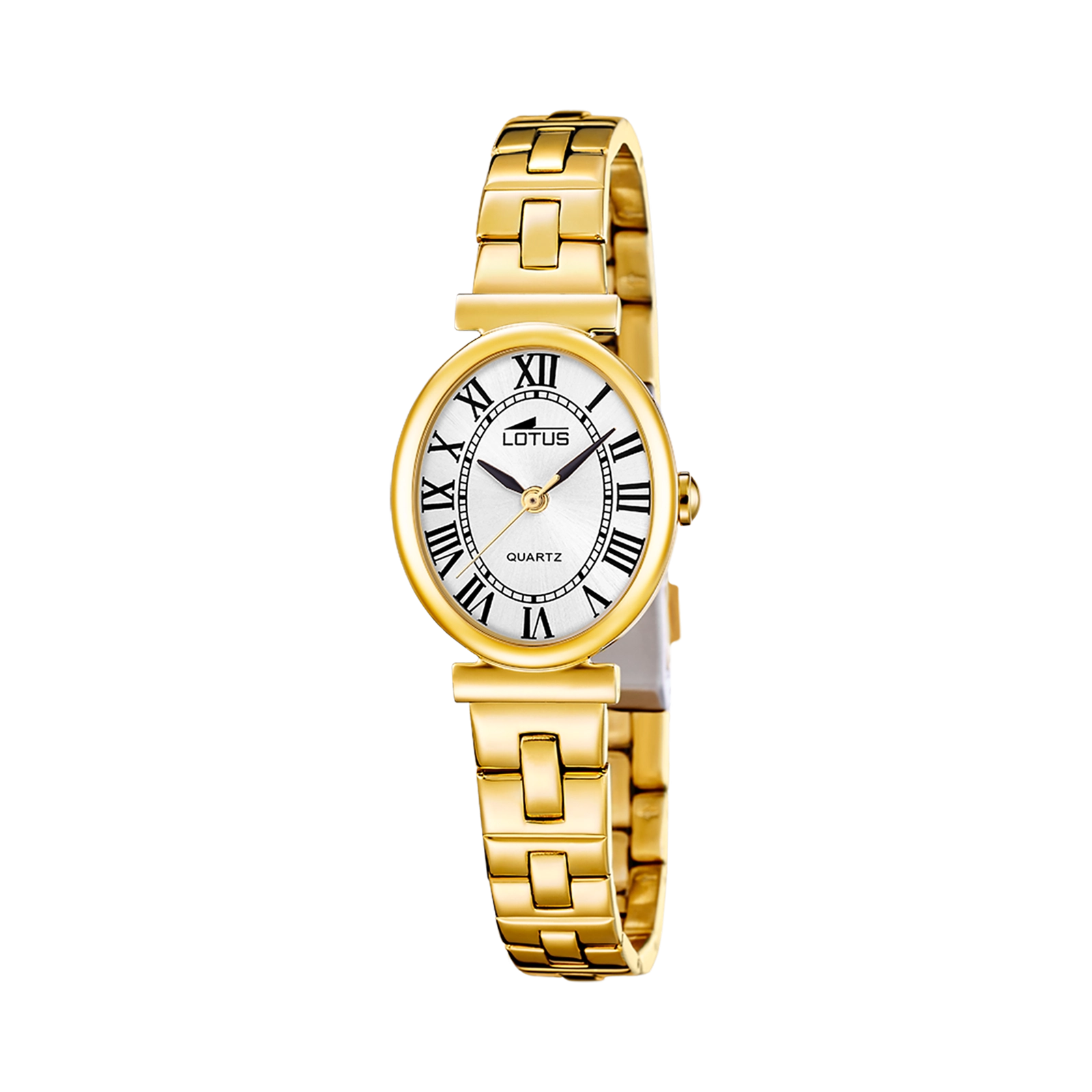 Lotus 2gether dam vit/guld, metallband - L19018/5