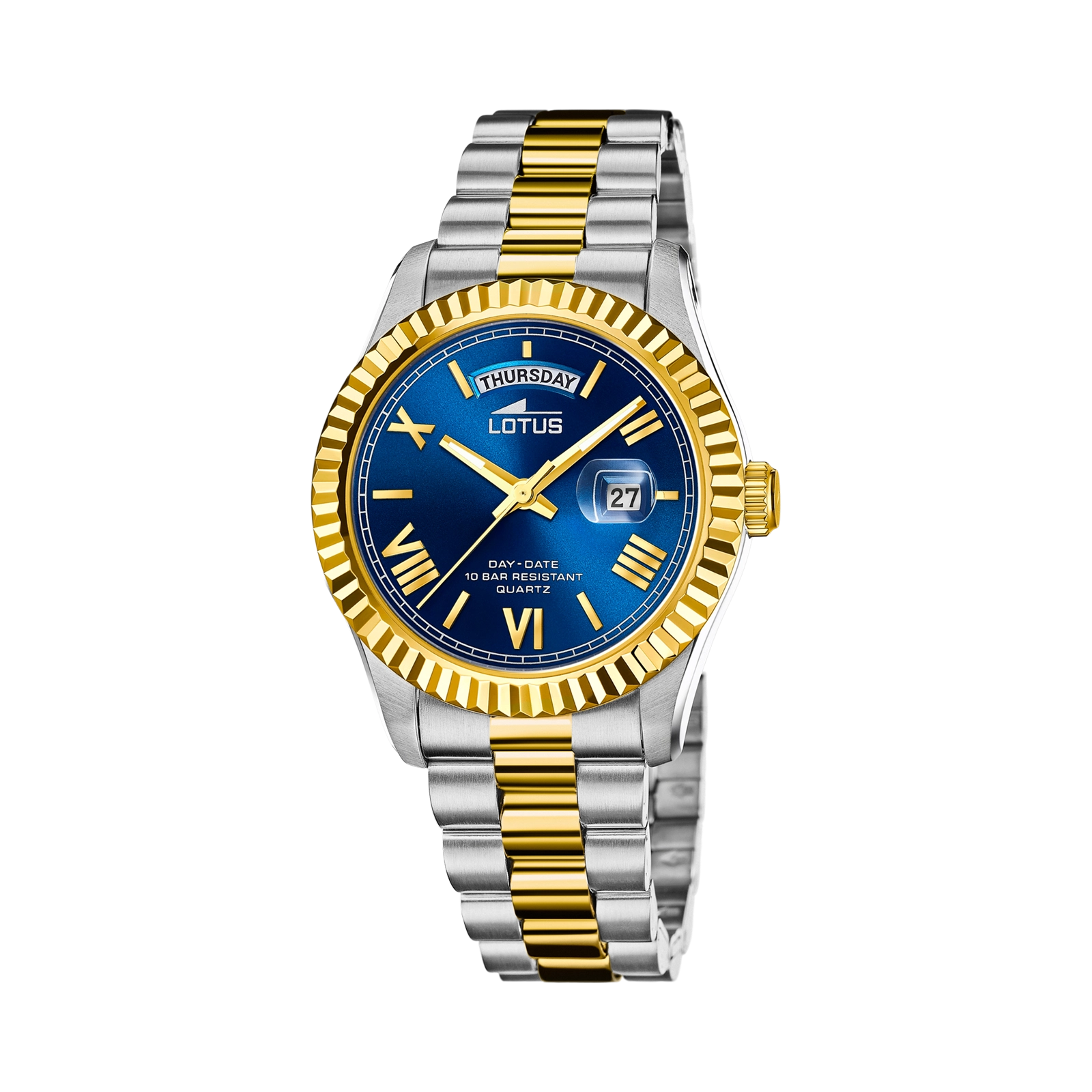 Lotus herrklocka -  dag/datum, bicolor/blå, 41,5 mm