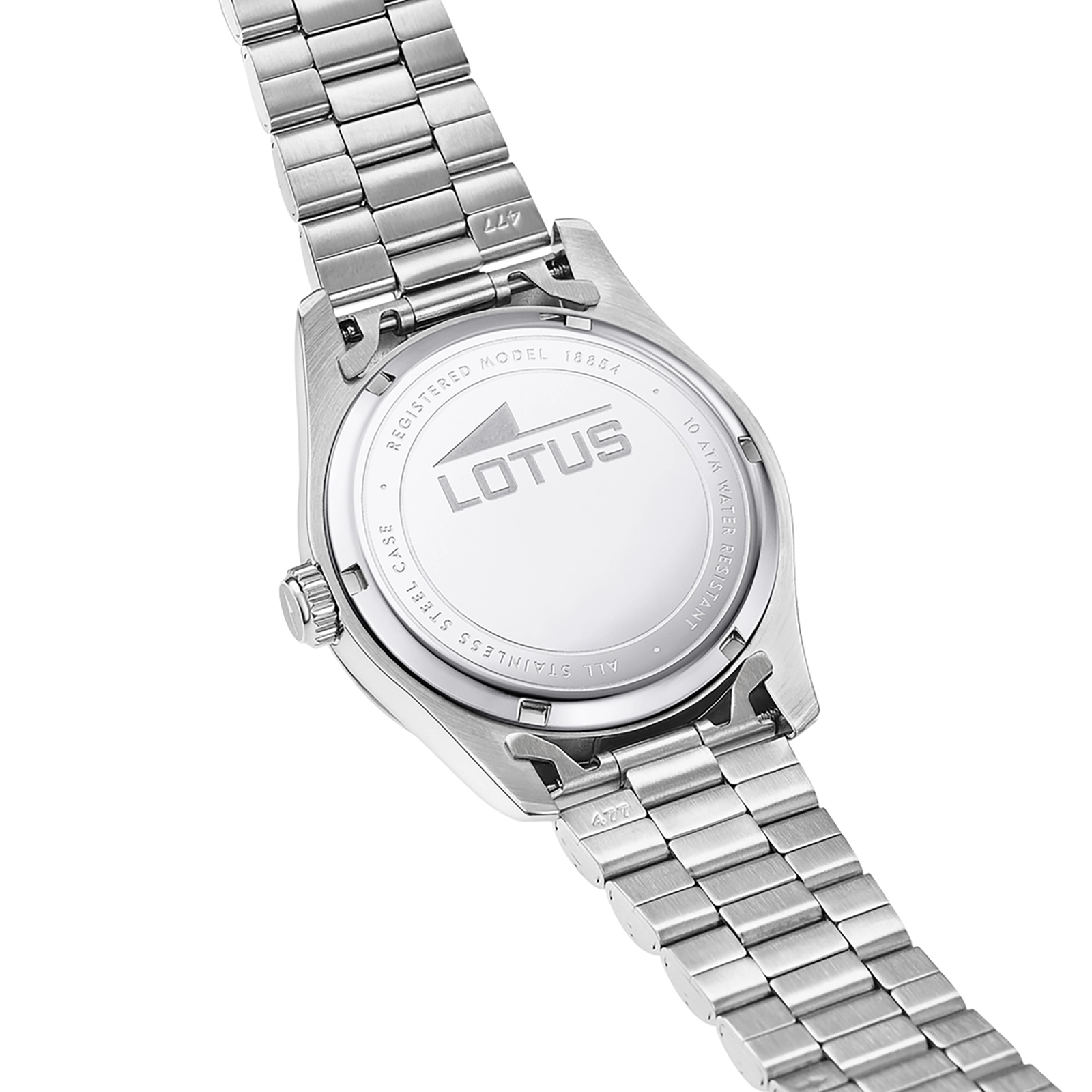 Lotus herrklocka -  dag/datum, stål/vit, 41,5 mm