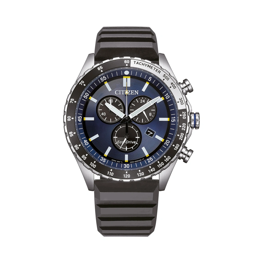 Citizen Eco-Drive Blå/Svart, Läderband - AT2569-04L