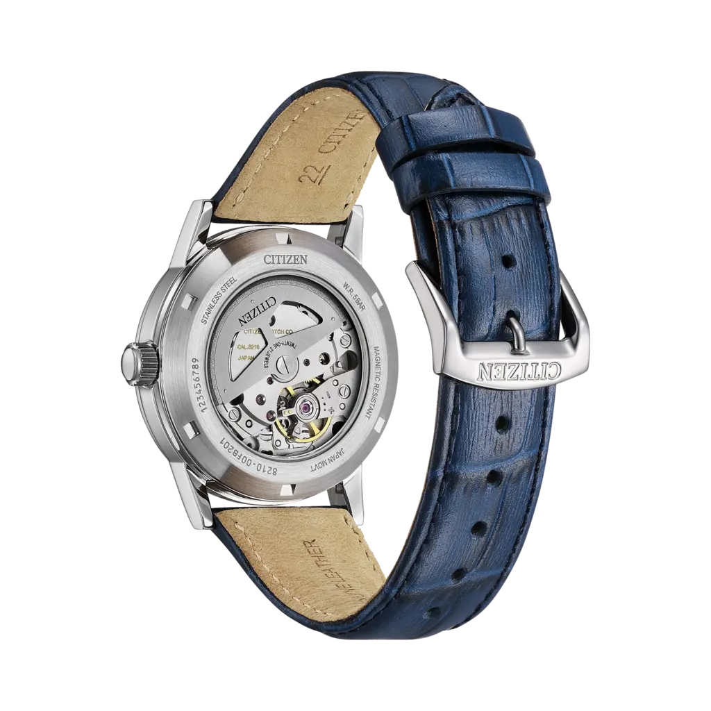 Citizen Automatic Blå/Blå, Läderband - NJ0210-13L