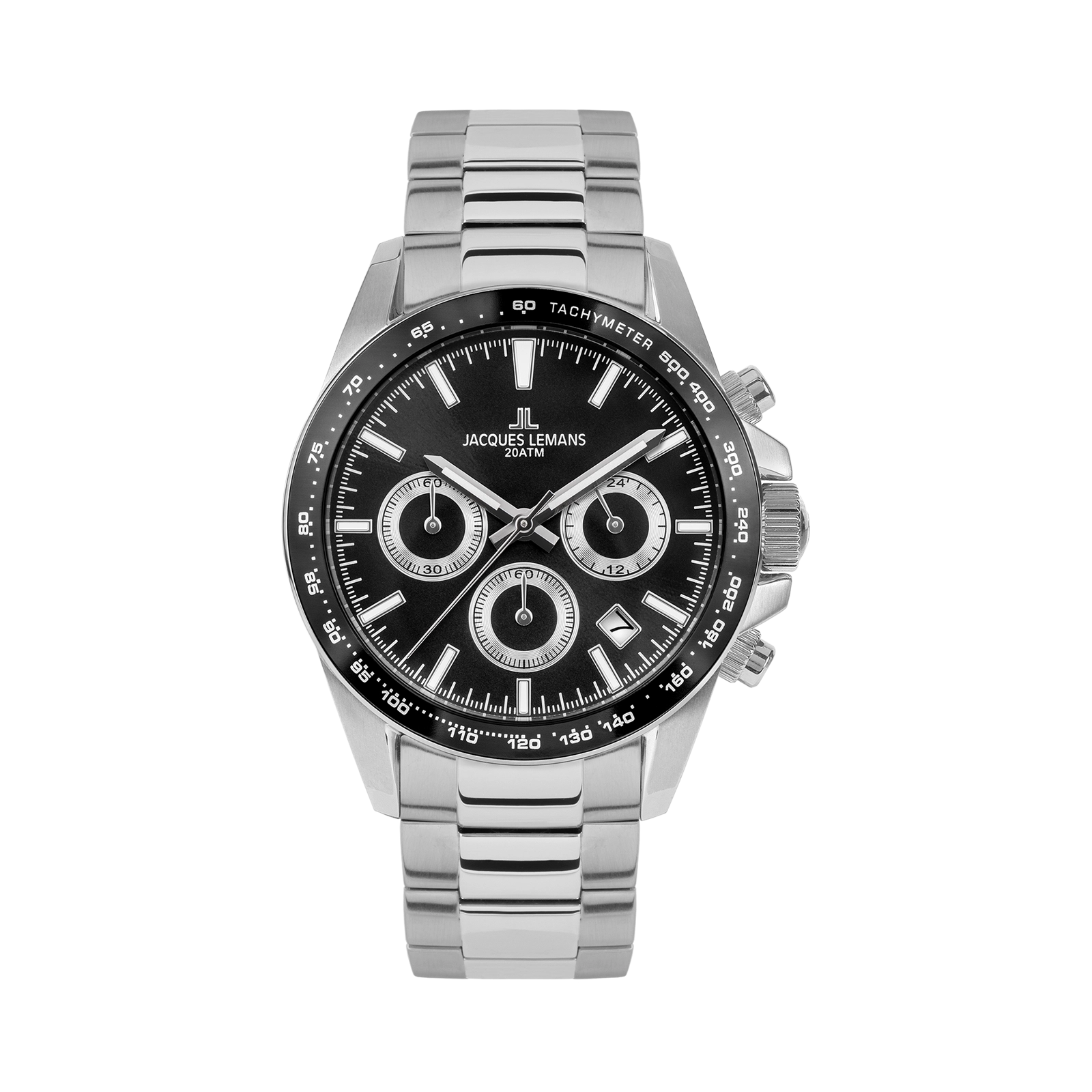 Jacques Lemans Liverpool - klockset herr, stål/svart, 41 mm