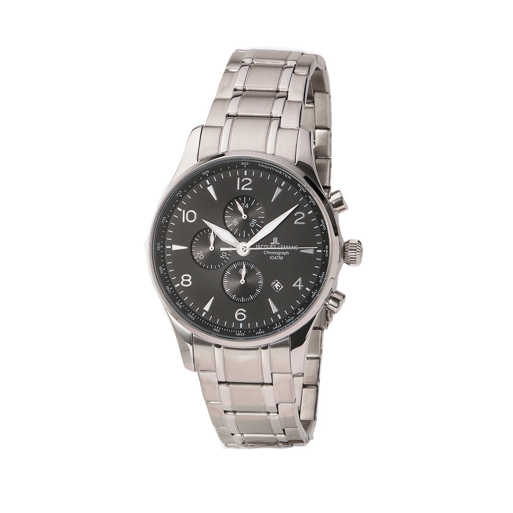 Jacques Lemans London herr, stål/svart 44 mm - 1-1844ZE