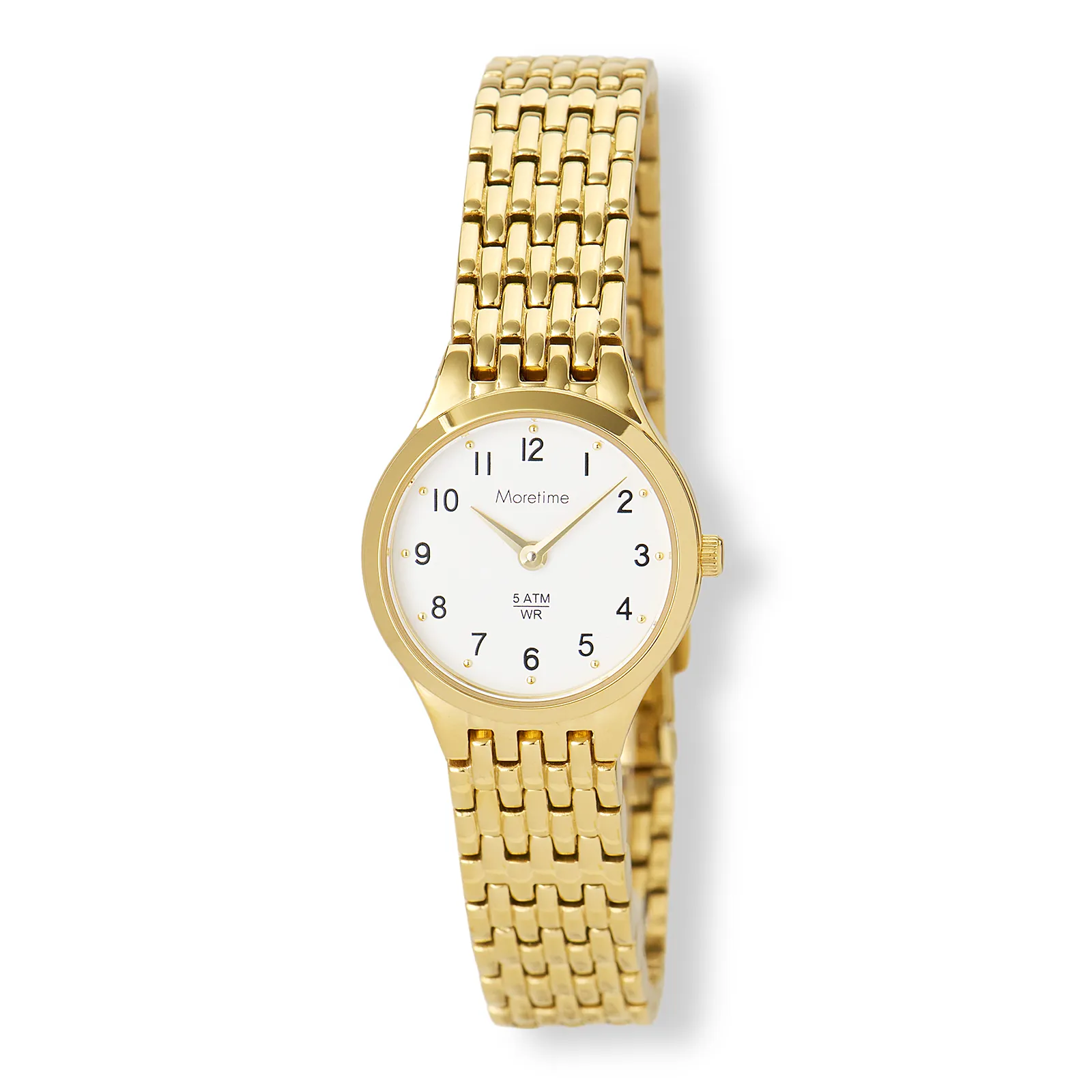 Moretime dam vit/guld, metallband - M50848-122