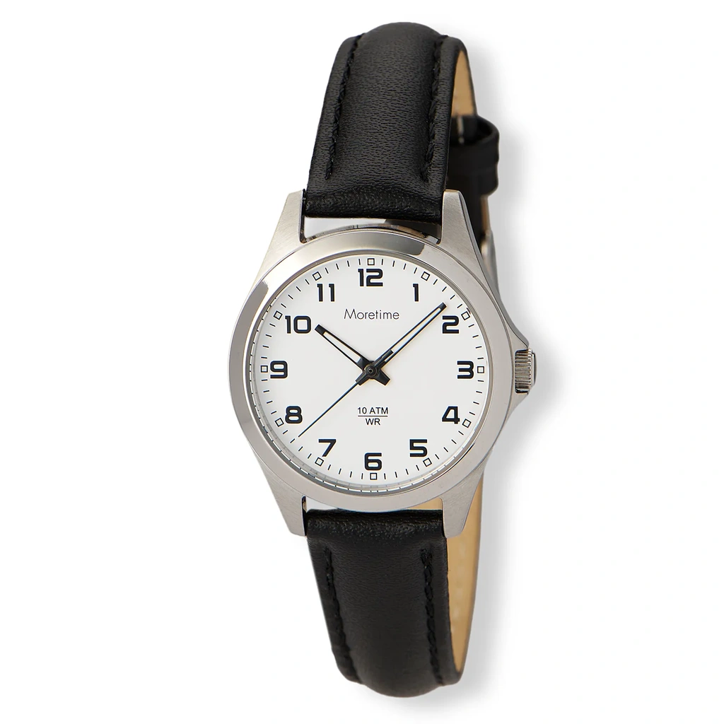 Moretime dam vit/stål, svart band - M52844-122