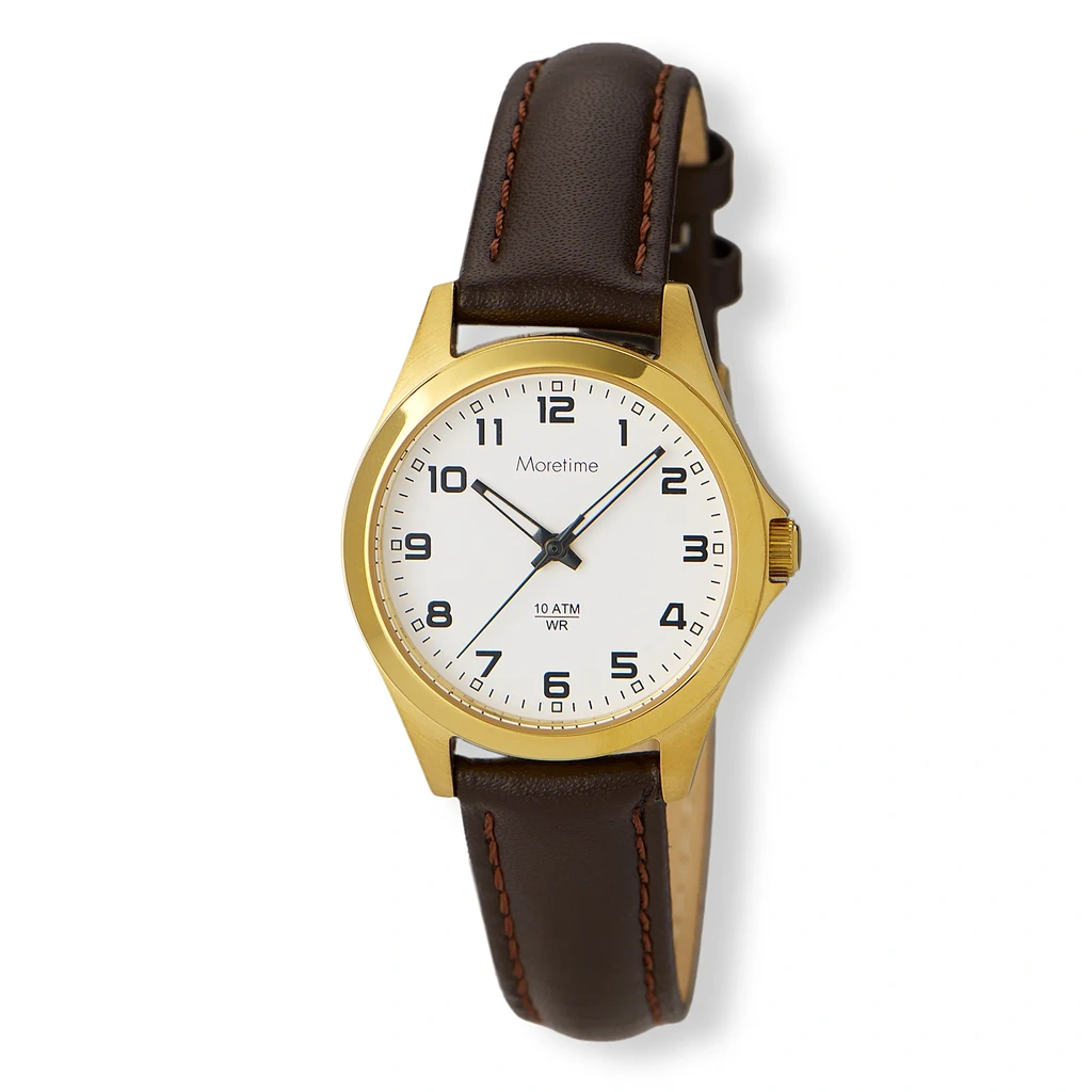 Moretime dam vit/guld, brunt band - M52848-122