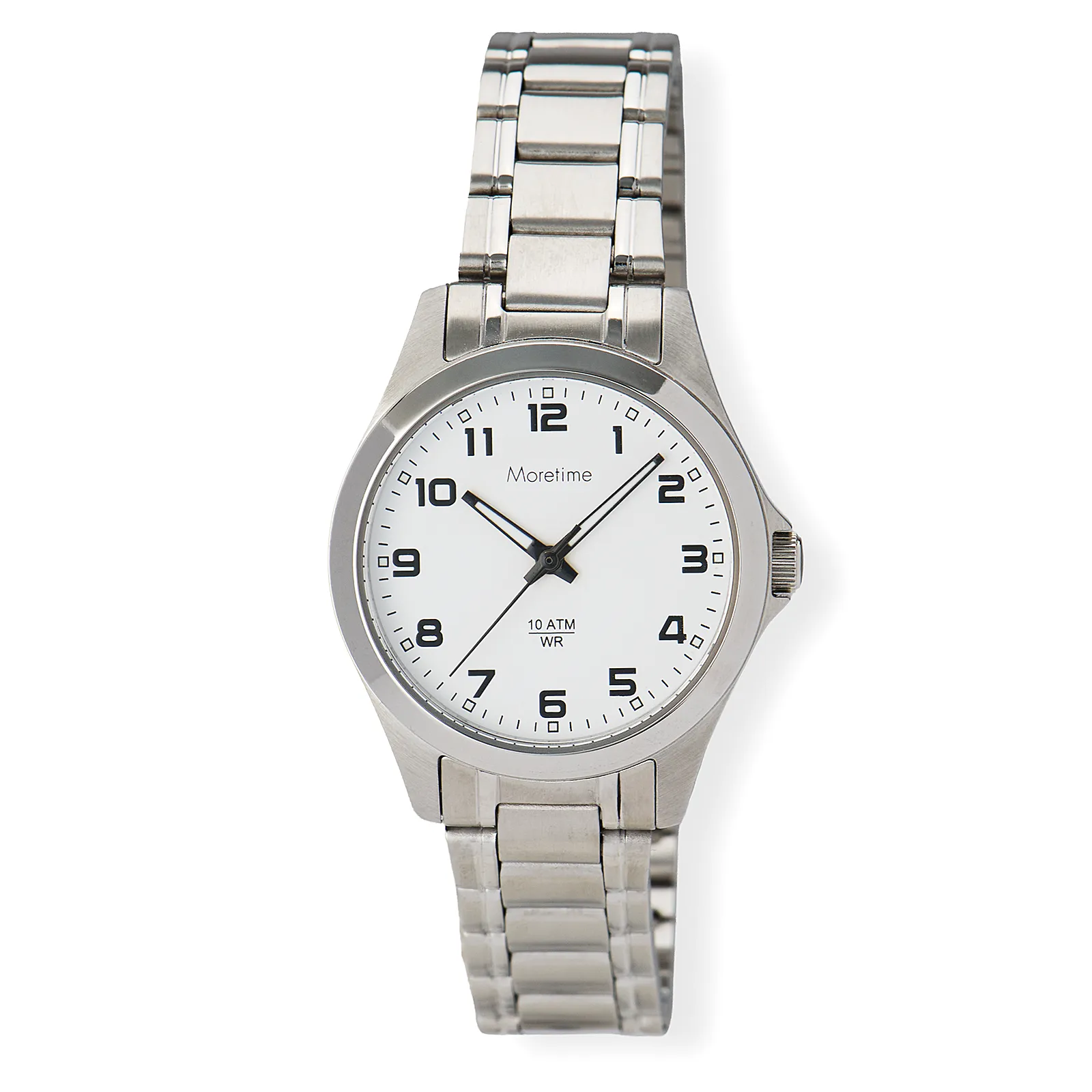 Moretime dam vit/stål, metallband - M58424-127