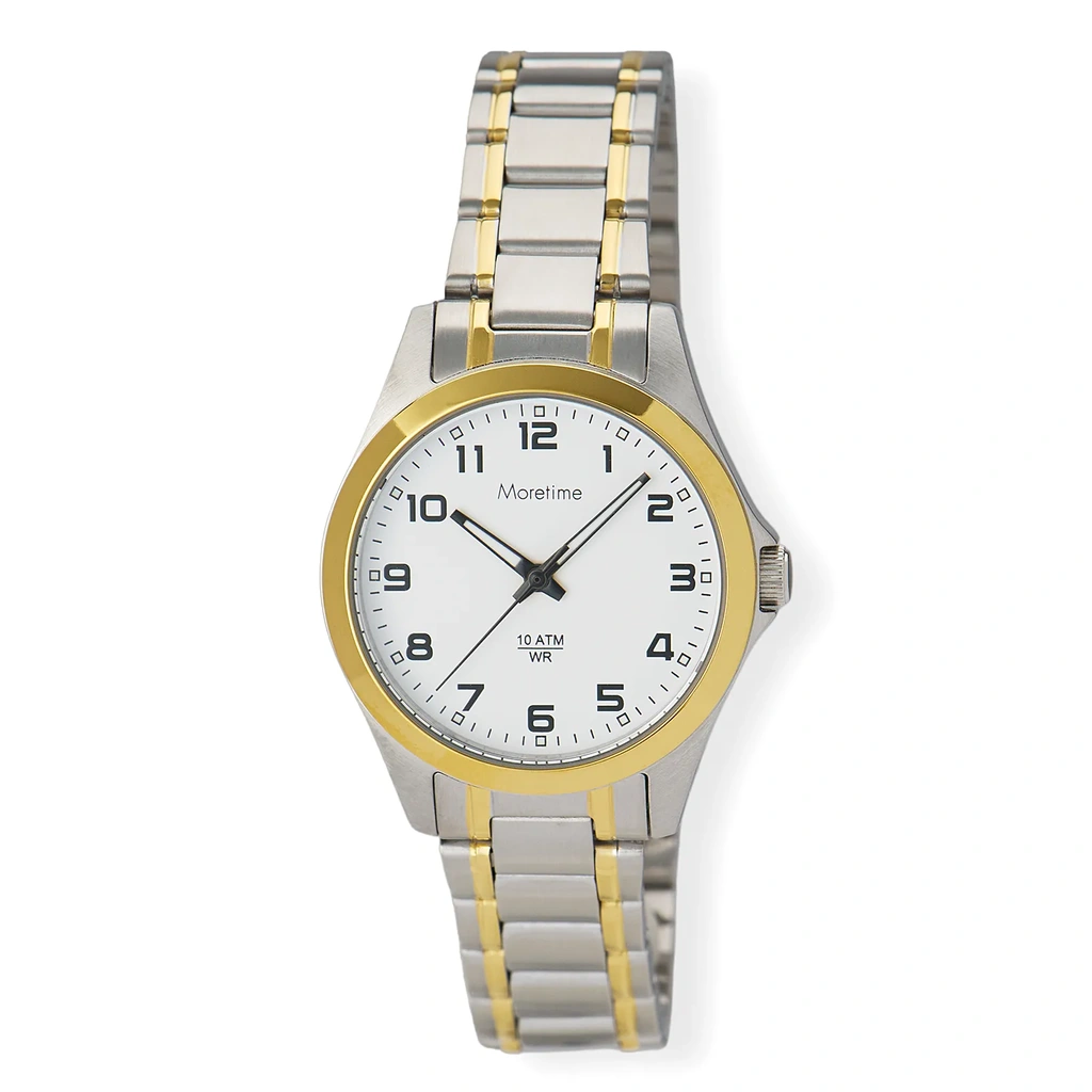 Moretime dam vit/bicolor, metallband - M58424-217