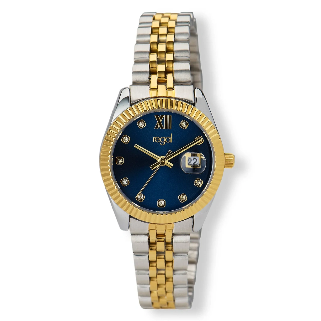 Regal dam blå/bicolor, metallband - R89056-342
