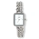 Regal rektangulär dam vit/silver, metallband - R89334-132