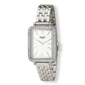 Regal rektangulär dam vit/silver, metallband - R89344-132