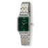 Regal rektangulär dam grön/silver, metallband - R89914-432