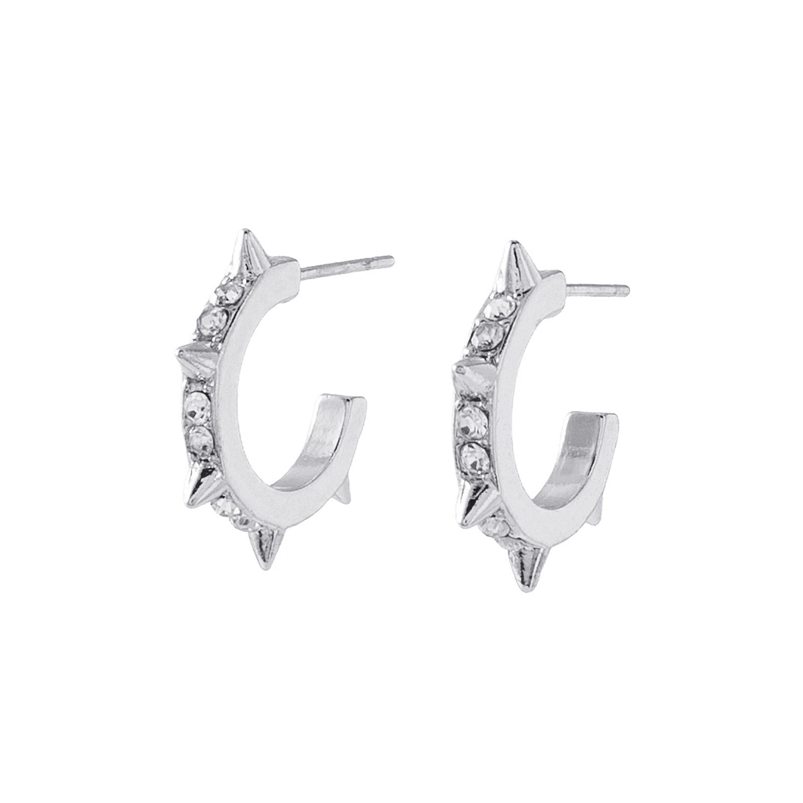 Silverfärgade örhängen hoops, piggar & glasstenar - 1cm