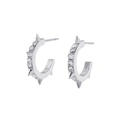 Silverfärgade örhängen hoops, piggar & glasstenar - 1cm