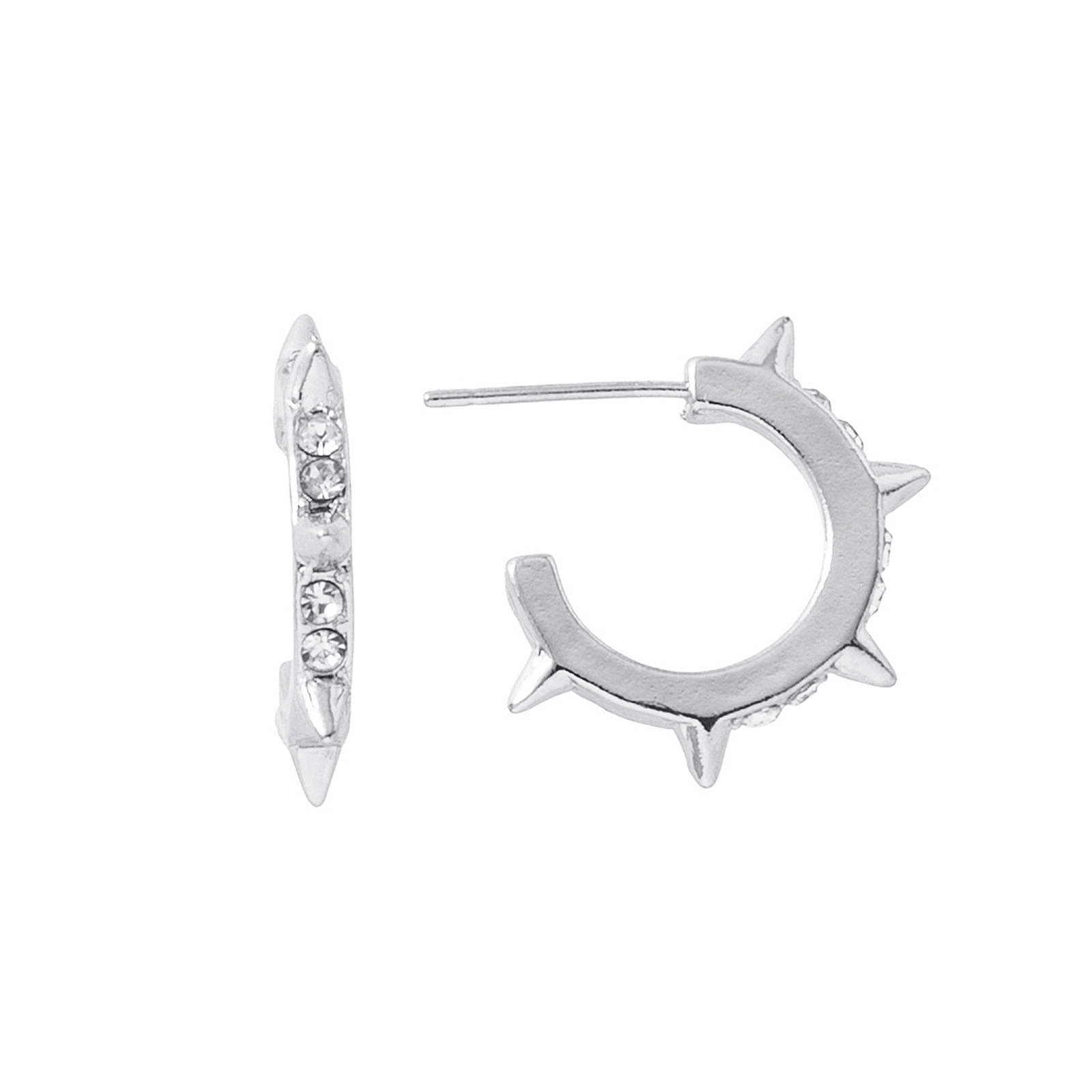 Silverfärgade örhängen hoops, piggar & glasstenar - 1cm