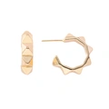 Guldfärgade örhängen, hoops med nitar - 0,5x1,5 cm