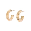 Guldfärgade örhängen, hoops med nitar - 0,5x1,5 cm