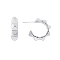 Silverfärgade örhängen, hoops med nitar - 0,5x1,5 cm