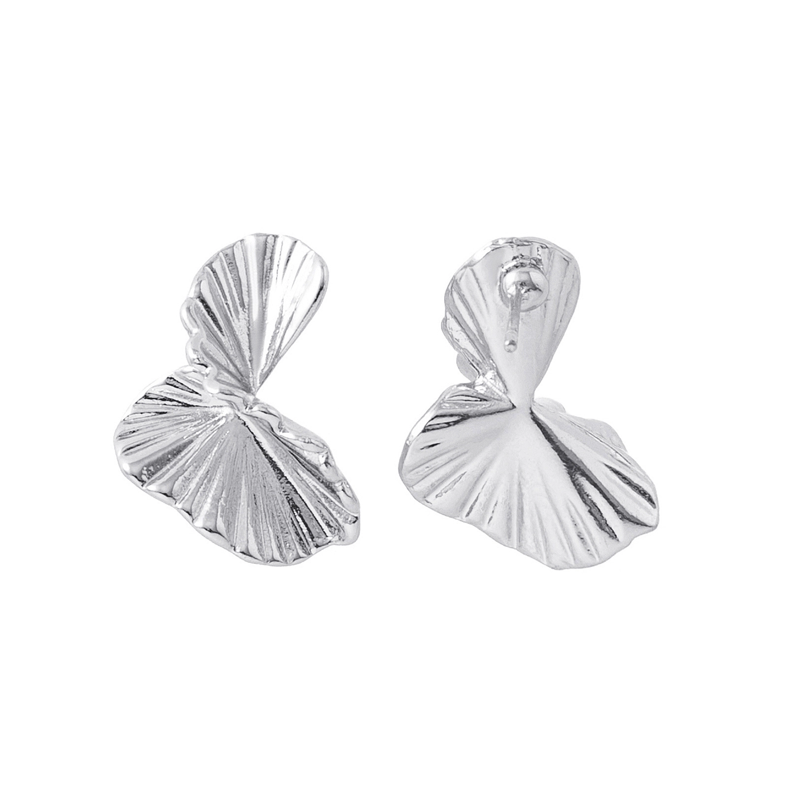 Silverfärgade örhängen, tvinnad snäcka - 1x2,2 cm