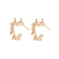 Guldfärgade örhängen hoops, hjärta med piggar - 1,5x1,5cm